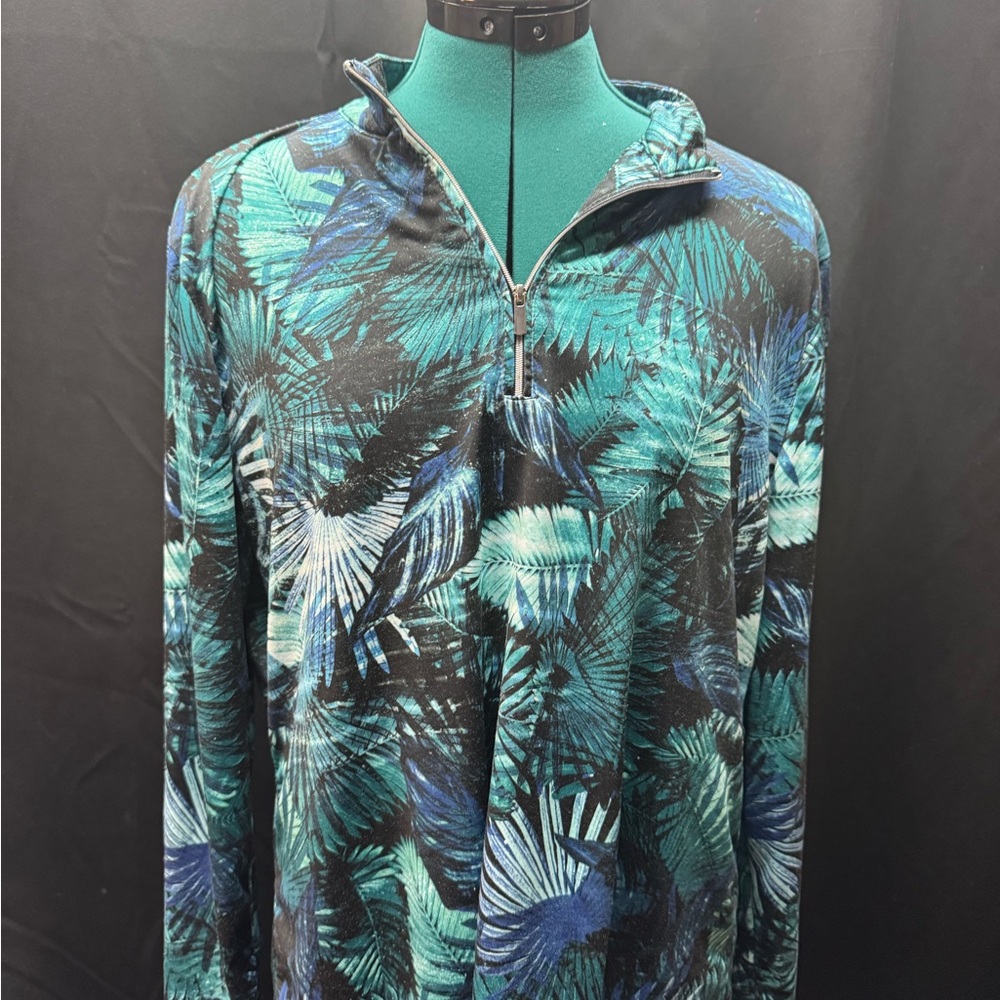 Emerald Blue and Black Patterned Apparel